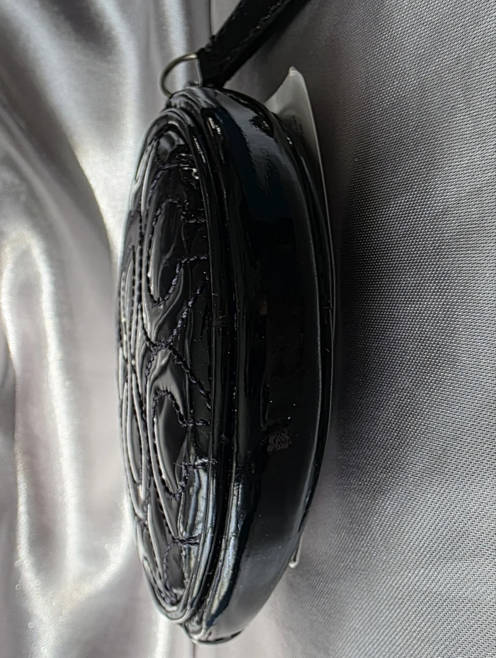 Coach Black Patent Leather Quilted Round Coin Pouch - Picture 8 of 8